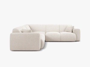 COLTAR SIMETRIC MOLINO, 252 CM, BEJ DESCHIS, CU TAPITERIE DIN TEXTIL CHENILLE EDEN, MICADONI - Img 2
