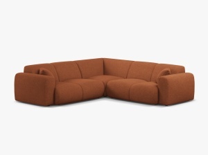 COLTAR SIMETRIC MOLINO, 252 CM, CARAMIZIU, CU TAPITERIE DIN TEXTIL CHENILLE EDEN, MICADONI