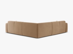 COLTAR SIMETRIC MOLINO, 252 CM, NISIPIU, CU TAPITERIE DIN TEXTIL CATIFEA VELVET CASINO, MICADONI - Img 3
