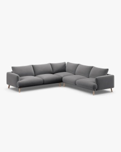 COLTAR SIMETRIC NAOMI, GRI, 280X280CM, TAPITAT CU TAPITERIE DIN TEXTIL CATIFEA SALVADOR, MICADONI - Img 3