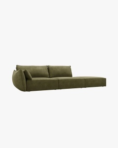 COLTAR SPATIOS SI CONFORTABIL KAELLE, 264 CM, PE DREAPTA, VERDE, CU TAPITERIE DIN TEXTIL CHENILLE OVER THE HORIZON, MICADONI - Img 2