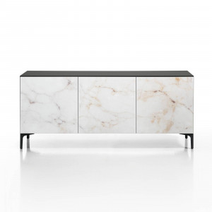 COMODA/BUFET 165CM, KIM ALABASTRU, COD 4970, STIL MODERN, REALIZATA DIN METAL SI PANOURI ECO - Img 3