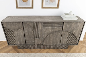 COMODA/BUFET, ART DECO 170CM, 3D, LEMN DE MANGO, GRI, ARTIM GROUP SELECTION - Img 4