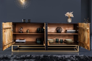 COMODA/BUFET LIVING, ILLUSION 177CM, LEMN DE MANGO, NEGRU/AURIU, ARTIM GROUP SELECTION - Img 2