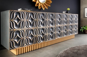 COMODA/BUFET LIVING, SAN MARCO 177CM, LEMN DE MANGO, MULTICOLOR/AURIU, ARTIM GROUP - Img 2