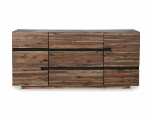 COMODA/BUFET, STIL INDUSTRIAL, WOTAN II 170CM, DIN LEMN MASIV, MDF SI FURNIR, COD 40990 - Img 2