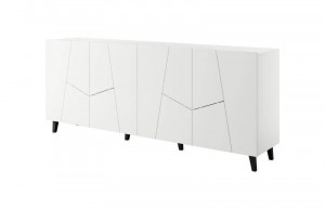 COMODA, CAMA-ETNA-KOM-BI/BI 200CM, DIN PLACI LAMINATE SI MDF, ALB MAT, DESIGN MODERN - Img 3