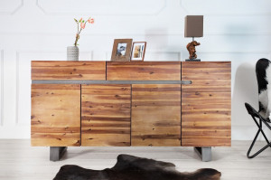 COMODA DIN LEMN MASIV, GENESIS 170CM, COD 36762 DESIGN VINTAGE - Img 2