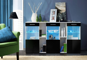 COMODA DORADE, CU ILUMINARE LED, WS DS, DESIGN MODERN , ASM