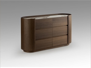 COMODA DORMITOR ENOC 140CM, REALIZATA DIN METAL, MDF SI CERAMICA, DESIGN MODERN, PRODUS DE LUX - Img 2