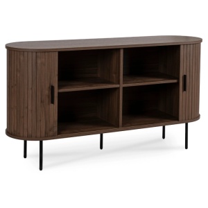 COMODA LIVING 140CM, ARTIM MEBLE, CU 2 USI SI SERTARE, REALIZATA DIN MDF, CULOARE NUC, STIL MODERN - Img 2