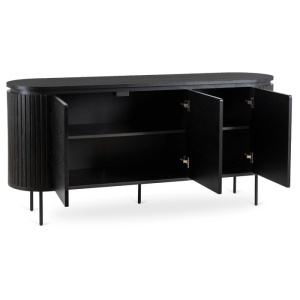 COMODA LIVING 160CM, ARTIM MEBLE, CU 3 USI, REALIZATA DIN MDF, CULOARE NEAGRA, STIL MODERN - Img 4