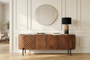 COMODA LIVING, ALDON 160CM, REALIZAT DIN LEMN DE MANGO 3D SI METAL, CULOARE MARO, ARTIM GROUP SELECTION - Img 6