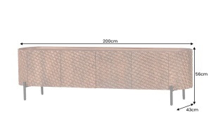COMODA LIVING, ALDON 200CM, REALIZAT DIN LEMN DE MANGO 3D SI METAL, CULOARE MARO, ARTIM GROUP SELECTION - Img 10