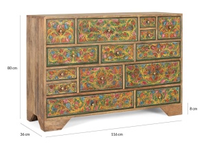 COMODA LIVING, ARTIM 124CM, DIN LEMN DE MANGO, REALIZATA MANUAL, ARTIM GROUP SELECTION - Img 9