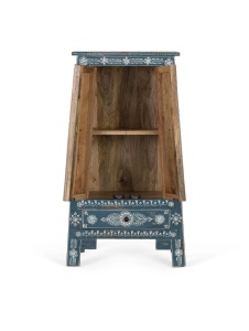 COMODA LIVING MACAO 50CM, REALIZATA DIN LEMN DE MANGO SI METAL, CULOARE ALBASTRU/ALB, GINER Y COLOMER - Img 2