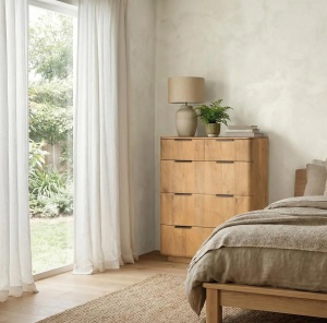 COMODA LIVING NASHIK 85CM, REALIZATA DIN LEMN DE MANGO, CULOARE NATUR, GINER Y COLOMER - Img 2