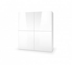 COMODA LIVO KM-100, 100CM, ALBA, DIN MDF FURNIRUIT SI PAL LAMINAT, STIL MODERN - Img 2