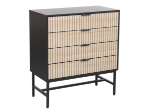 COMODA MAGO K2, STEJAR/NEGRU MAT, DIN PAL LAMINAT SI METAL, STIL MODERN - Img 2