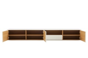 COMODA SUSPENDATA LOFT 200CM, REALIZATA DIN MDF SI FURNIR STEJAR, CULOARE ALBA, ARTIM GROUP SELECTION - Img 2