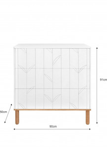 COMODA TOTEME ALB/STEJAR MAT DIN MDF STIL MODERN BA - Img 5