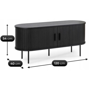 COMODA TV 120CM, ARTIM MEBLE, CU 2 USI, REALIZATA DIN MDF, CULOARE NEAGRA, STIL MODERN - Img 7