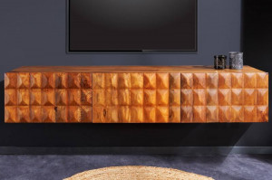 COMODA TV 160CM, VULCANO, DIN LEMN MASIV DE MANGO, ASPECT 3D, ARTIM GROUP SELECTION - Img 1