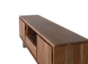 COMODA TV 170CM, REALIZATA DIN LEMN DE SALCAM SI METAL, CULOARE NATUR, GINER Y COLOMER - Img 6