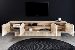 COMODA TV, ART DEKO 200CM, NATUR ANTICHIZAT, DIN LEMN DE MANGO, ARTIM GROUP COLLECTION - Img 3