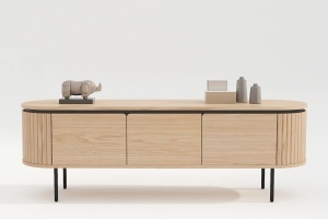 COMODA TV, ATELIER 160CM, FURNIR DE STEJAR SI PICIOARE DIN METAL, CULOARE NATUR, ARTIM GROUP SELECTION - Img 3