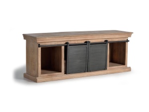 COMODA TV INDUSTRIAL 150CM, REALIZATA DIN LEMN DE MANGO SI METAL, CULOARE NATUR/GRI, GINER Y COLOMER - Img 3