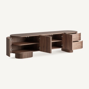 COMODA TV KEXBY 220CM, REALIZAT DIN MDF, FURNIR, STIL CONTEMPORAN, FINISAJ MARO, VICAL HOME - Img 3
