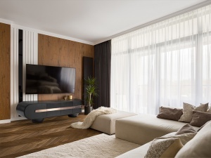 COMODA TV, LUCA 200CM, DIN MDF SI ORNAMENTE DIN METAL, SCHULLER - Img 2
