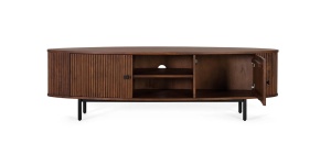 COMODA TV LUDHIANA 170CM, REALIZATA DIN LEMN DE SALCAM SI METAL, CULOARE CIRES, GINER Y COLOMER - Img 5