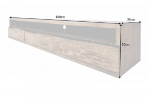 COMODA TV, MAMMUT 160CM, LEMN MASIV DE SALCAM, MONTAJ SUSPENDAT, ARTIM GROUP SELECTION - Img 3