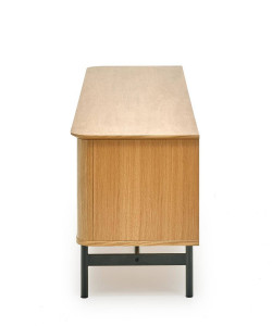 COMODA TV SMART RTV-1, STEJAR NATURAL/NEGRU, 167 CM, DIN MDF FURNIRUIT SI METAL, STIL VINTAGE - Img 5