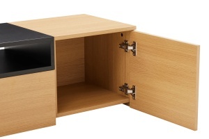 COMODA TV SUSPENDATA LOFT 160CM, REALIZATA DIN MDF SI FURNIR STEJAR, CULOARE NEGRU/NATUR, ARTIM GROUP SELECTION - Img 5