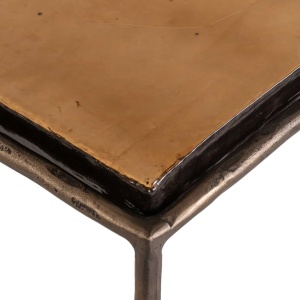 CONSOLA VILLANO 214497, CONFECTIONATA DIN METAL SI STICLA, CULOAREA MARO/BRONZ, STIL MODERN - Img 4