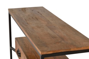 CONSOLA XX 110CM, REALIZATA DIN LEMN DE MANGO SI METAL, CULOARE NATUR/NEGRU, GINER Y COLOMER - Img 3