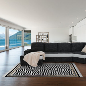 Covor, model negru-alb, 80x150, MOTIVE, 0000229135 - Img 2