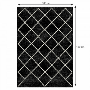 Covor, negru/model, 100x150 cm, MATES TYP 1, 0000268517