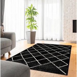 Covor, negru/model, 57x90 cm, MATES TYP 1, 0000268508 - Img 2