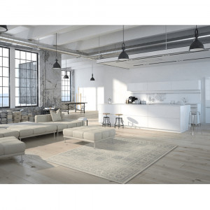 Covor vintage 140x200 cm, gri, ELROND, 0000194618 - Img 5