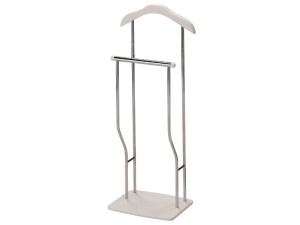 CUIER DE HAINE GREG, 107 CM, ALB/CROM, DIN METAL SI LEMN, STIL MODERN