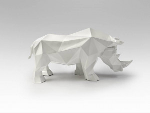 DECORATIUNE - FUTURE RHINO- IN ALB, 47CM, STIL EXCLUSIVIST, COD 567718 - Img 7