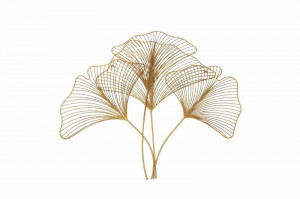 DECORATIUNE MODERNA 90CM, DIN METAL, GINKO 90CM, CULOARE AURIE, COD 41274 - Img 1