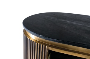 DULAP BAR LIVING SAMBHAL 145CM, REALIZAT DIN LEMN DE MANGO SI BLAT DIN MARMURA, CULOARE BRONZ/NEGRU, GINER Y COLOMER - Img 7