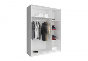 DULAP DORMITOR MIKA MULTI VI 150 ALB/NEGRU DESIGN MODERN PSK - Img 2