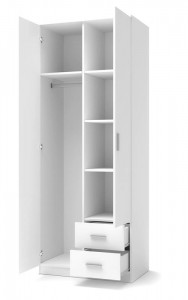 DULAP LIMA S-2, ALB, DIN PAL MELAMINAT, STIL MODERN, HALMAR - Img 2