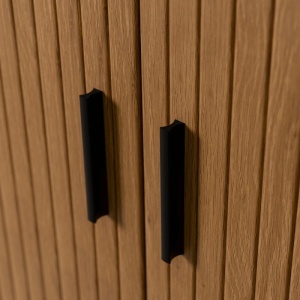 DULAP LIVING, ARTIM MEBLE, CU 2 USI GLISANTE, REALIZAT DIN MDF SI METAL, CULOARE STEJAR, STIL MODERN - Img 6